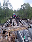 old bridges were in bad shape, not used for long time. 
took us four hours to repair it.