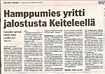 Hamppumies Iisalmen Sanomat1 
 
 
----------- 
 
pelkk tarkoituksellista kriisiyttmist koko sota. Koittanut arvioida ja hyvin kovat ajat ...