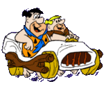 Barney und Fred im Auto