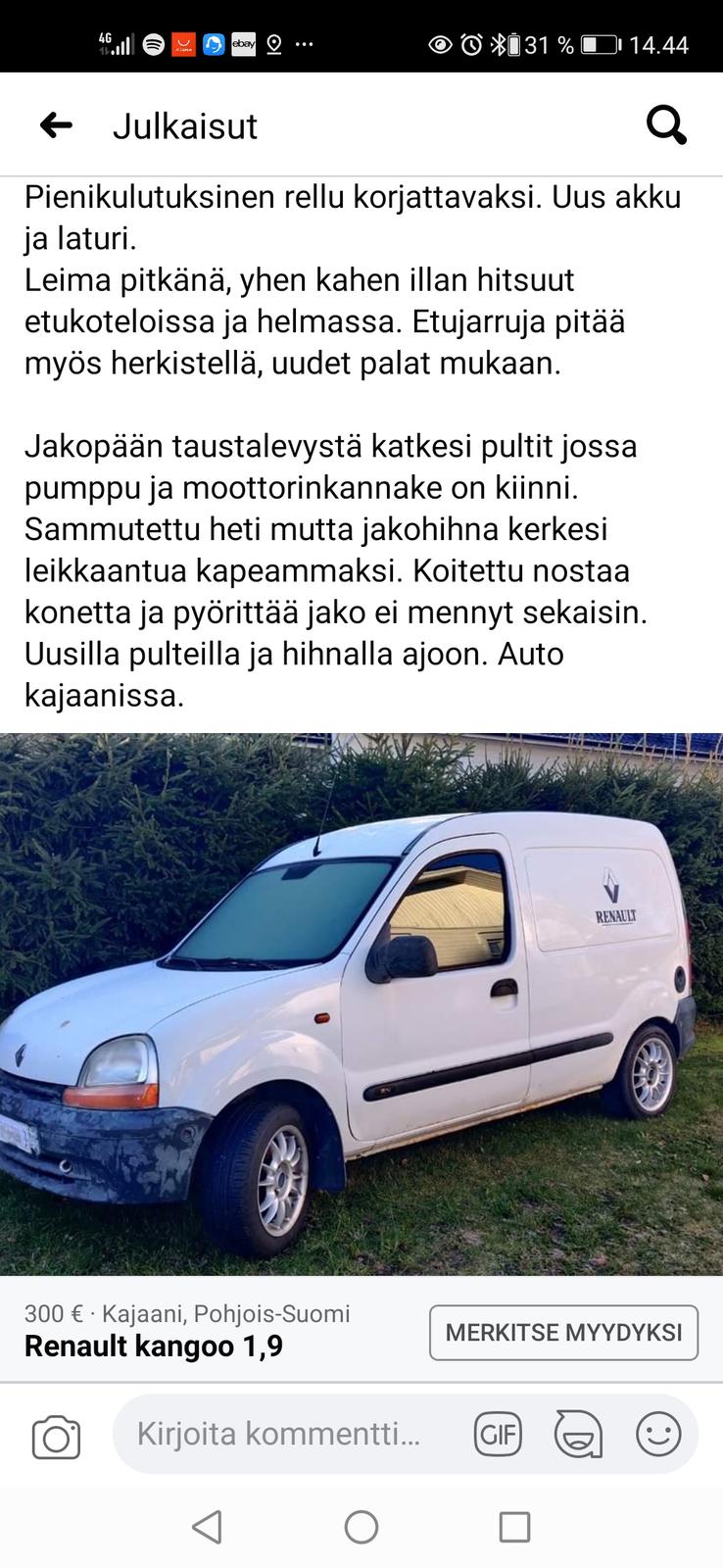Myydään Renault kangoo 300€ - Offipalsta.COM