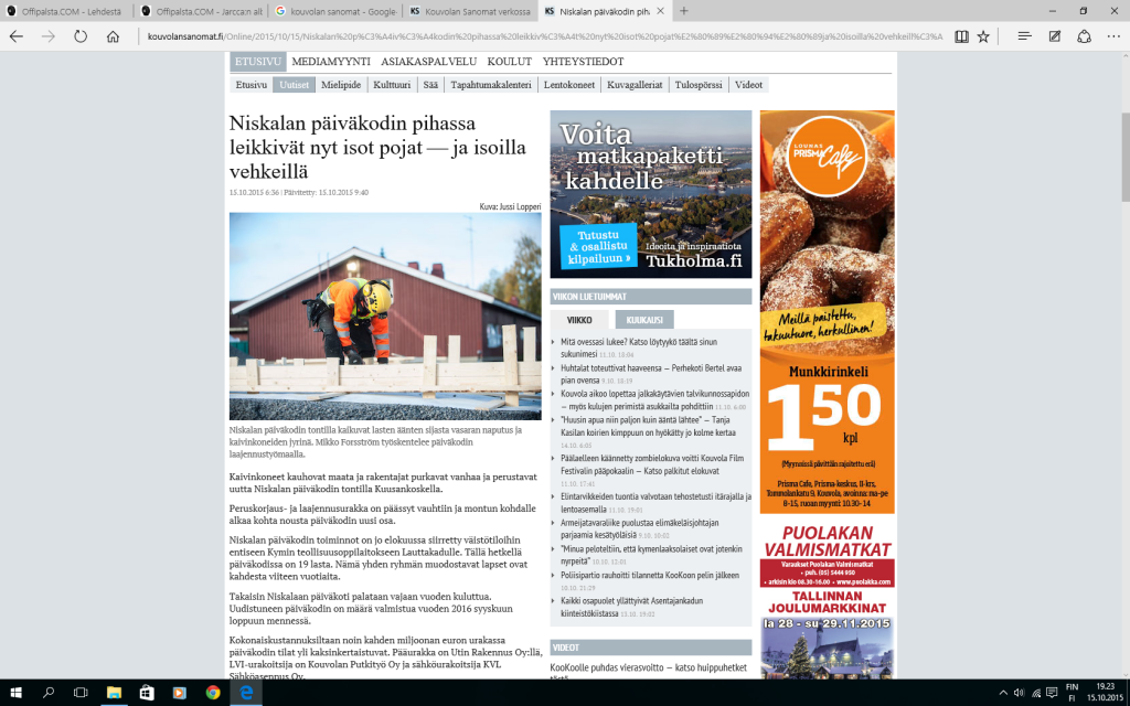 Fopa kouvolansanomissa 15.10-15