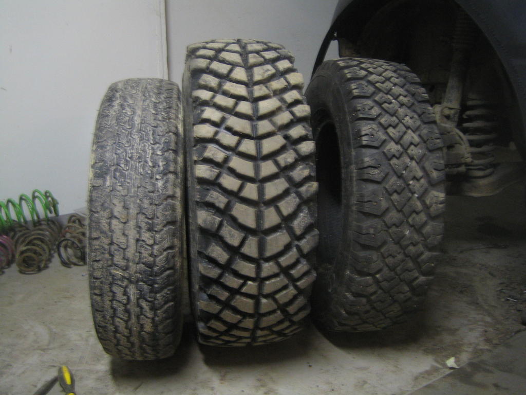 195 normikumit, 31"  saharat ja 235 talvirenkulat