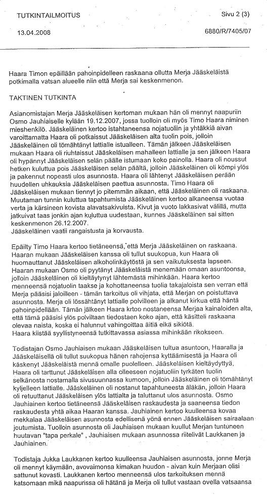 Esitutkintapytkirjat ovat julkisia asiakirjoja1